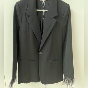 Wayf feather black blazer